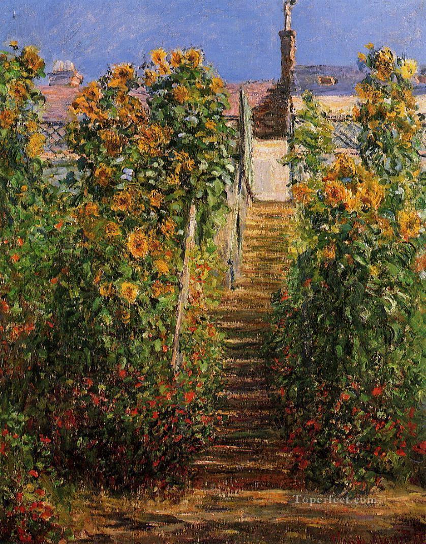 The Steps at Vetheuil Claude Monet Oil Paintings